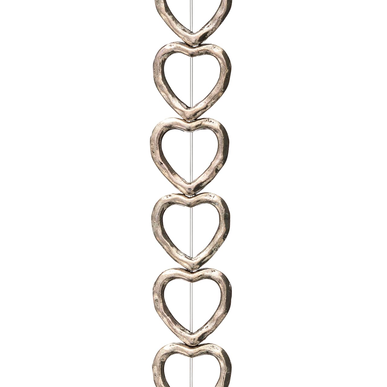 12 Pack: Silver Metal Heart Beads, 10mm by Bead Landing™
